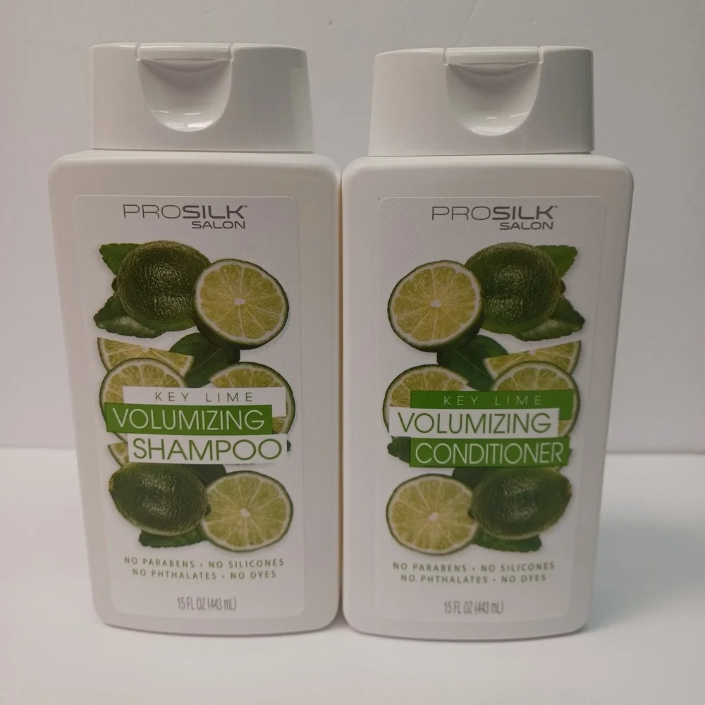 2pk PRO SILK SALON KEY LIME VOLUMIZING SHAMPOO CLARIFYING MOISTURIZING HAIR 15oz